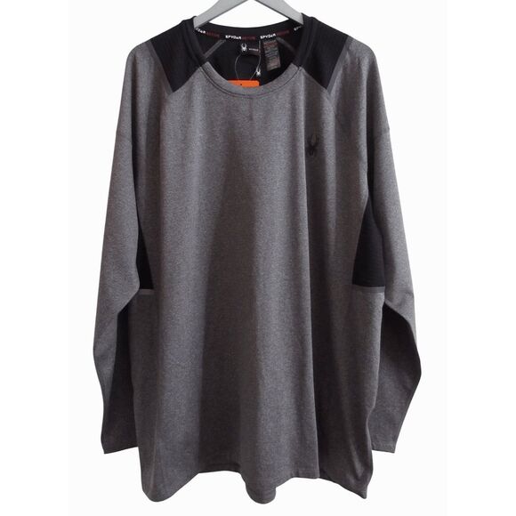NWT Spyder Active ProWeb Midweight Gray Long Sleeve Base Layer Shirt 2XL - Picture 1 of 8